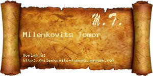 Milenkovits Tomor névjegykártya
